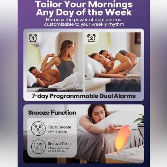 Smart Sunrise Alarm Clock App Control Bluetooth Charger - Picture 6 of 10